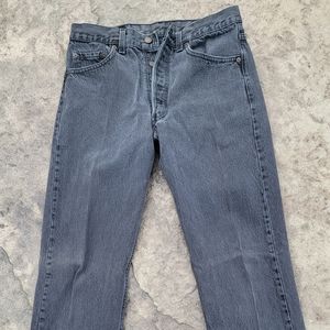 Levis vintage 501 jeans. Button fly. Faded black.
